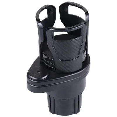 Universal Adjustable Car Cup Holder Expander 2-in-1 Car Organizer Snack Tray & Compass Design Portable Snack Rack Drink Storage