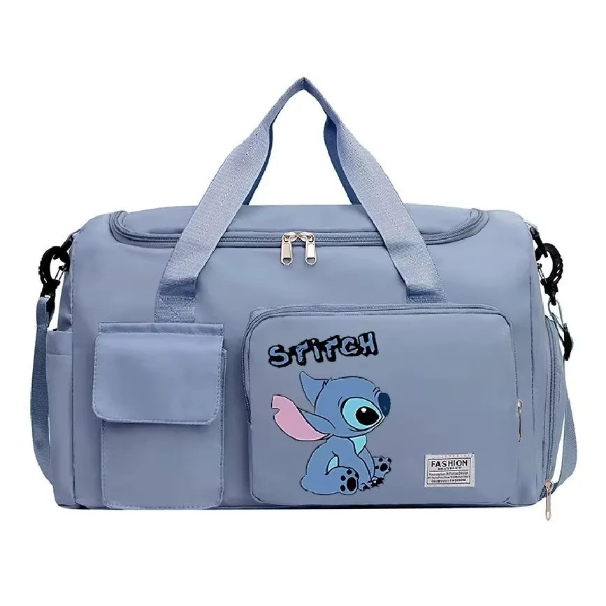 Stitch Splash-Pro Gym Duffel — Waterproof Kawaii Carryall with Shoe Compartment & Wet/Dry Divide (44×28×19cm)