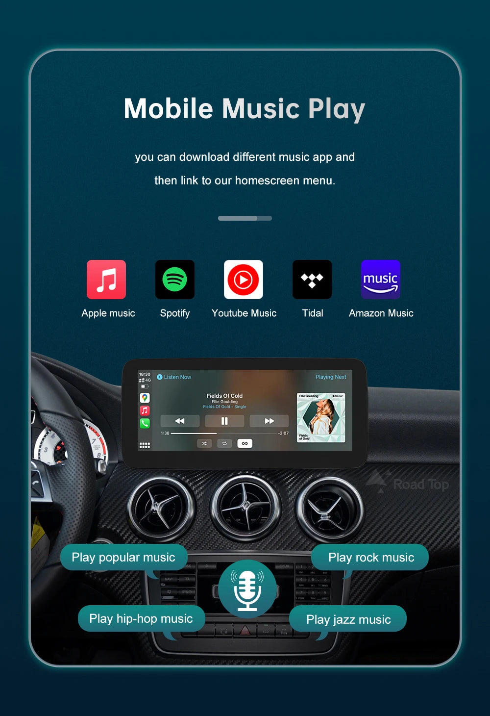 Road Top 12.3" Wireless CarPlay & Android Auto Screen for Mercedes-Benz Magic 🎶✨