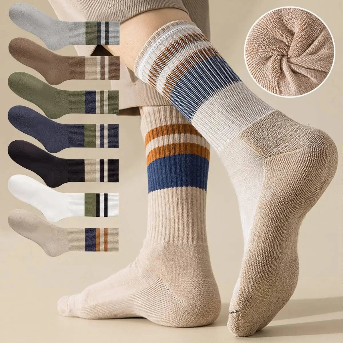 10pairs Breathable Cotton Sports Stockings Men Bamboo Fiber Autumn and Winter Men Socks Sweat Absorption Deodorant Business Sox - THOOBO!