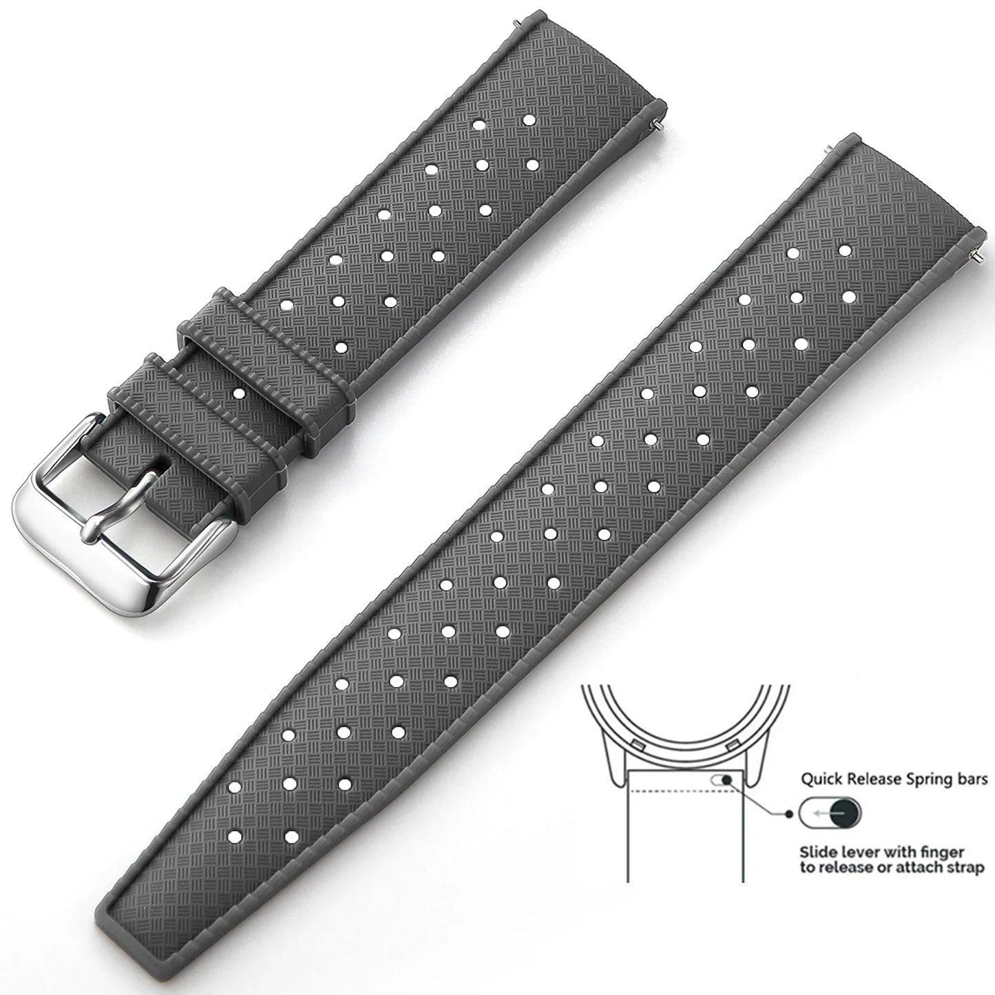 Tropical Silicone Watch Band Quick Release Watch Band 18mm 20mm 22mm Rubber Tropic Smart Watch Strap for Oris Seiko Citizen