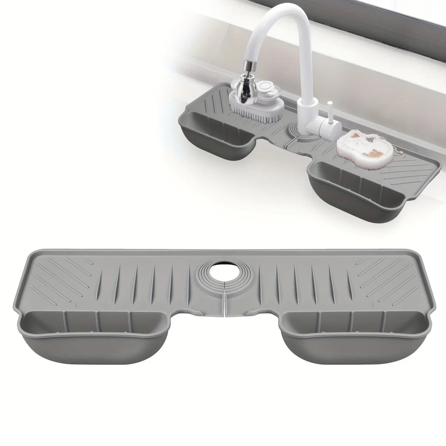 Premium Silicone Kitchen Faucet Splash Guard Mat - Absorbent Drainage Pad for Countertop Protection & Drying - Essential Kitchen Accessory 2025