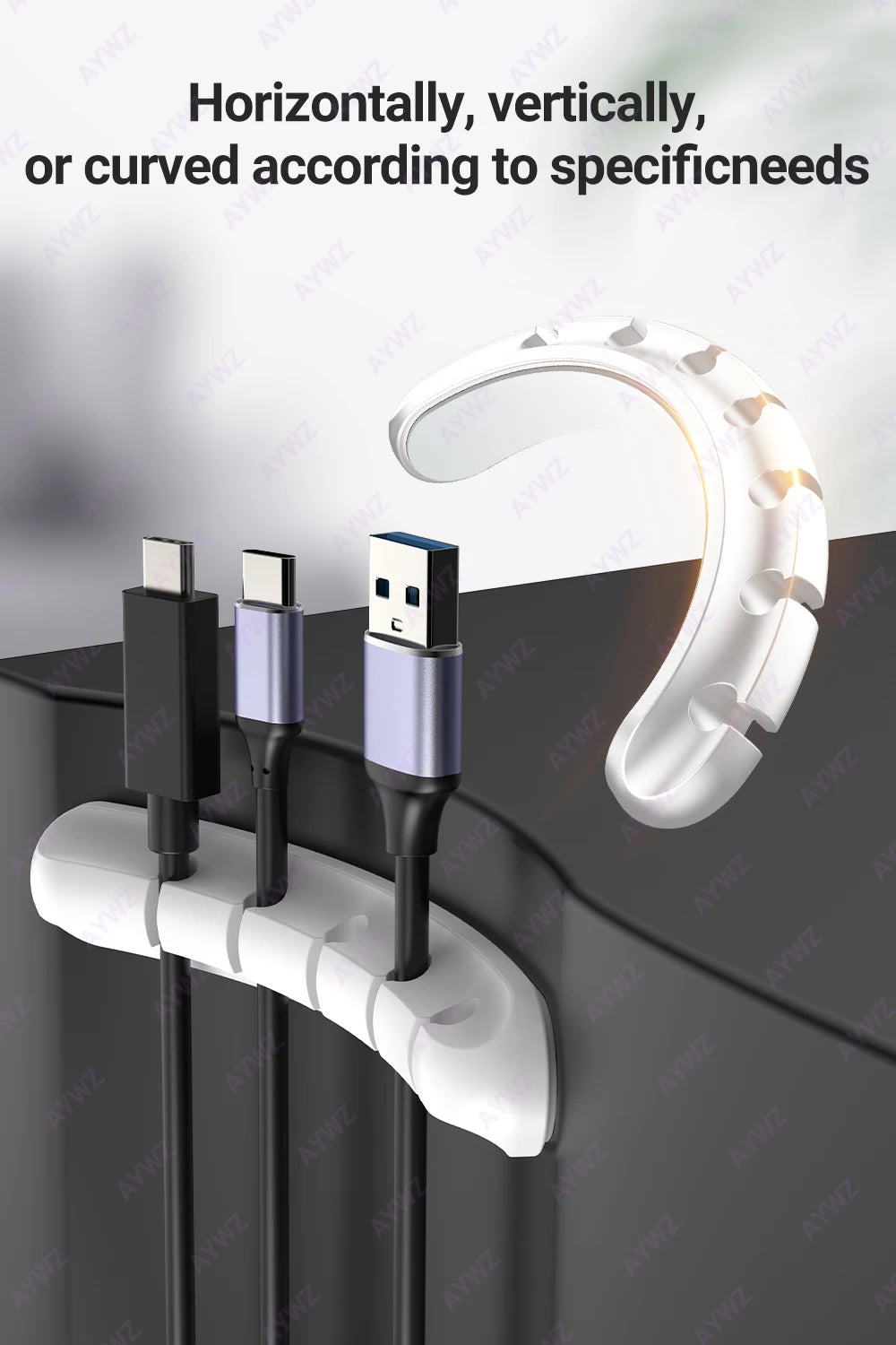 Adhesive Cable Holder Clips Cord Management Wire Organizer for Desktop USB Charging Cable Nightstand Power Cord Mouse Cable - THOOBO!