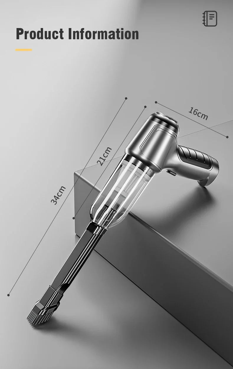 EAFC Brushless Cordless Car & Home Mini Vacuum With Built-In Power and 12,000Pa Smile-Sucking Force