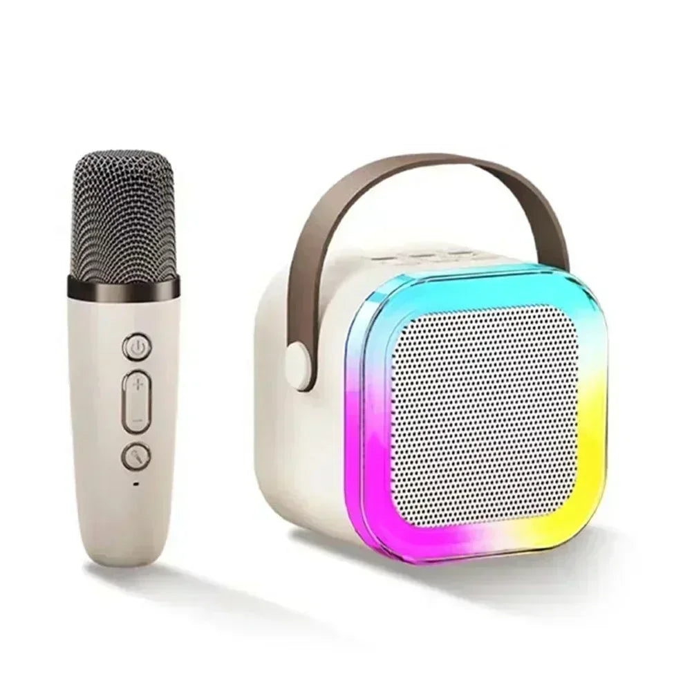 Bluetooth K12 Karaoke Machine Portable 5.3 PA Speaker System with 1-2 Wireless Microphones Home Family Singing Children's Gifts