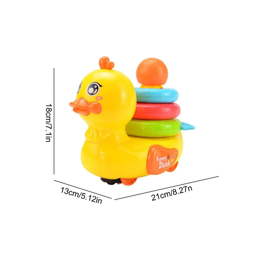 Moving Duck Toys Electric Duck Teether Ring Colorful Interactive Electric Children Toy With Music And Lights For Home - THOOBO!