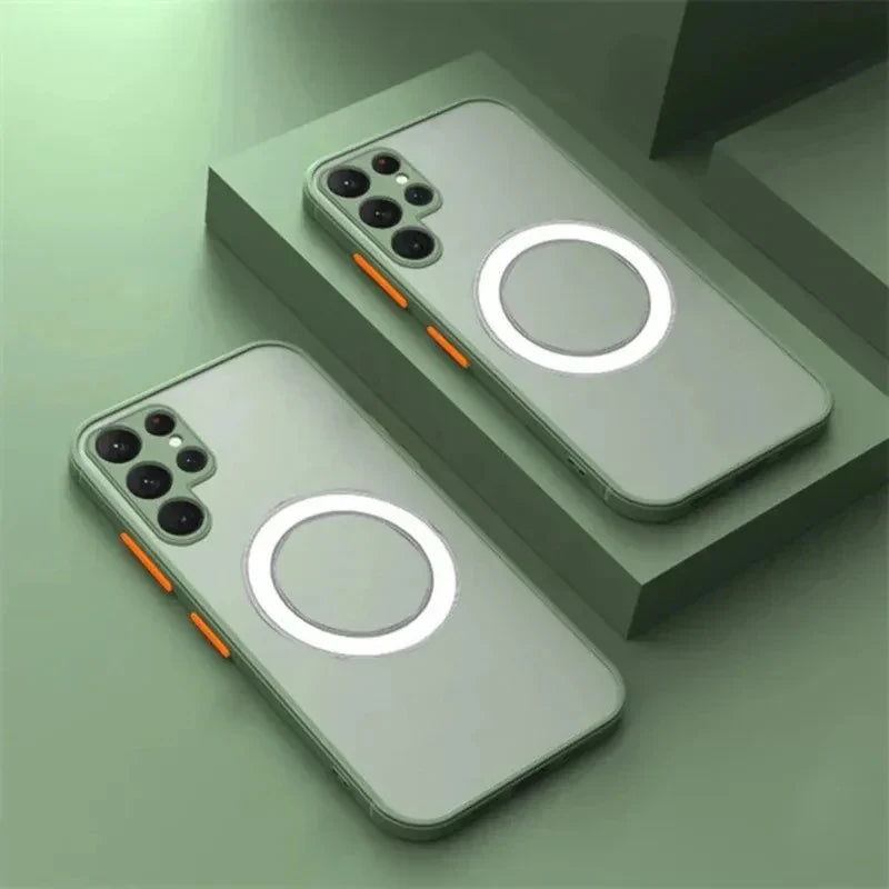 For Magsafe Magnetic Phone Case For Samsung Galaxy S25 S24 S23 S22 S21 Ultra Plus FE A56 A55 A54 Funda For Samsung Note 20 Ultra