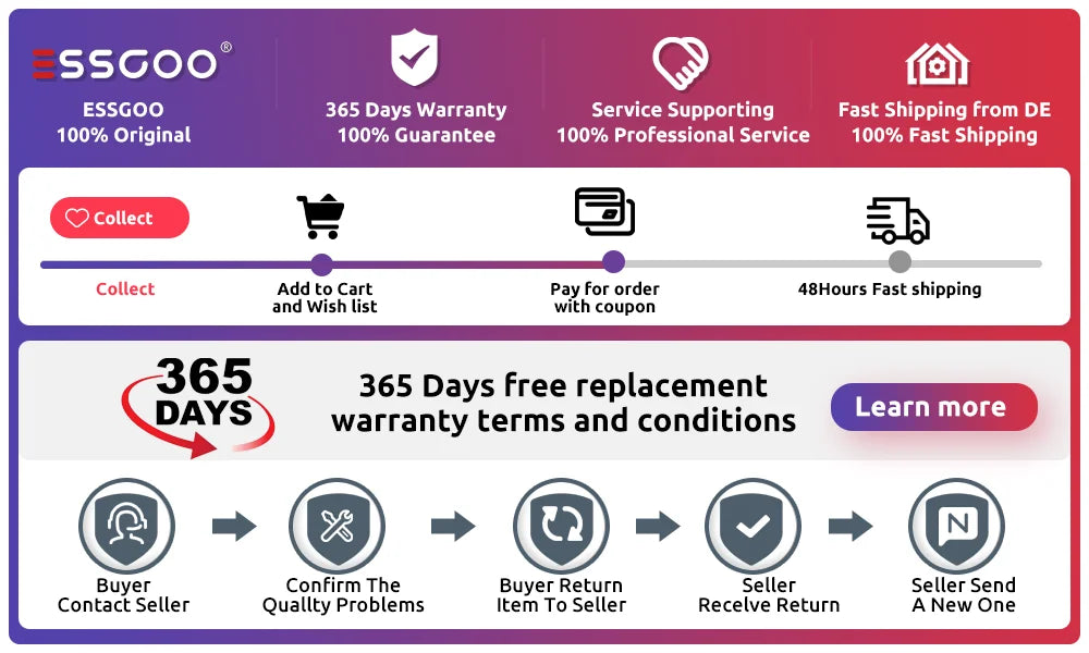 ESSGOO 7" Double Din CarPlay Android Auto Multimedia Player With HD Touchscreen & DSP Sound