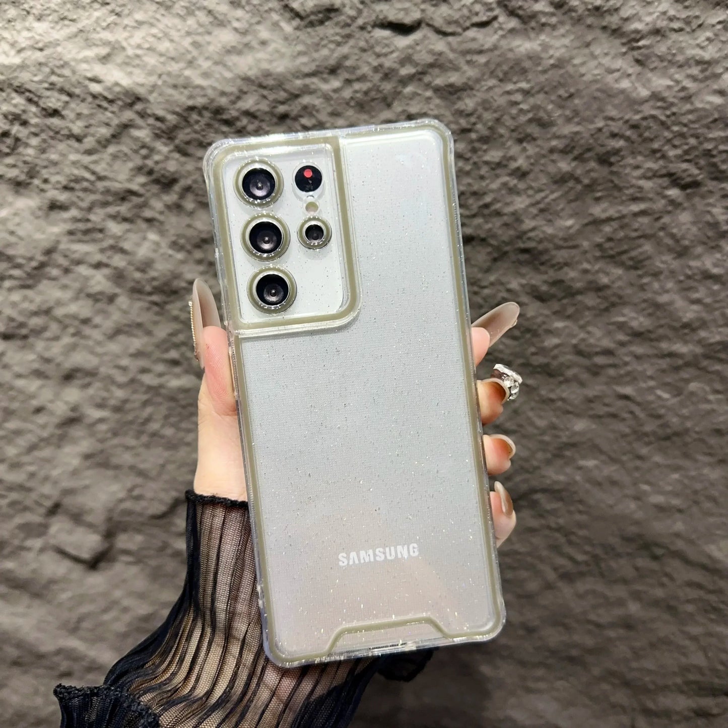 Night Light Luminous Bling Glitter Clear Case for Samsung Galaxy S22 S23 S24 Ultra S23 Plus S21 FE Glowing Silicone Soft Cover