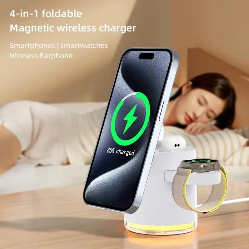 ZapNest 4-in-1 Fast Charging Dock + Night Light for Apple Devices
