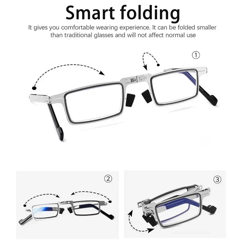 MOONBIFFY Fold & Focus – Portable Smart Folding Blue Light Reading Glasses for Men & Women 👓✨ - THOOBO!