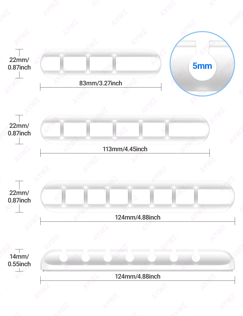 Adhesive Cable Holder Clips Cord Management Wire Organizer for Desktop USB Charging Cable Nightstand Power Cord Mouse Cable - THOOBO!