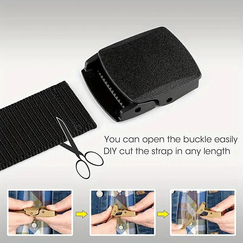 StealthStrap Airport-Ready Tactical Nylon Belt – Ultra-Light, Metal-Free, Adjustable Outdoor Waist Belt for Men & Women (1.5" Wide)