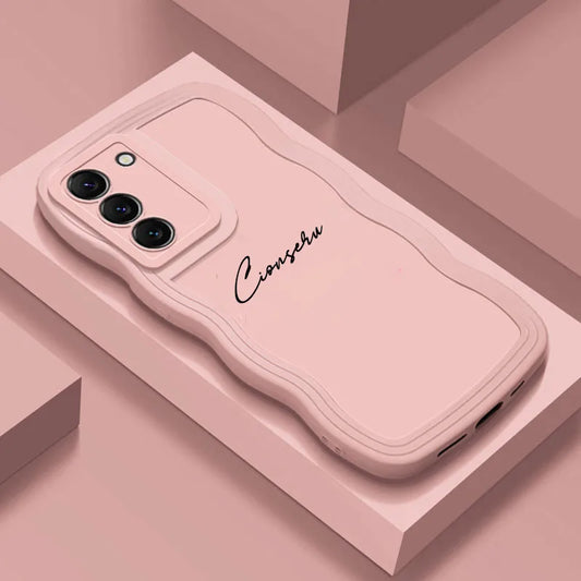 Personalized Customized Name Wave Case Case For Samsung S24 S23 S22 S21 Ultra Plus Back Cover