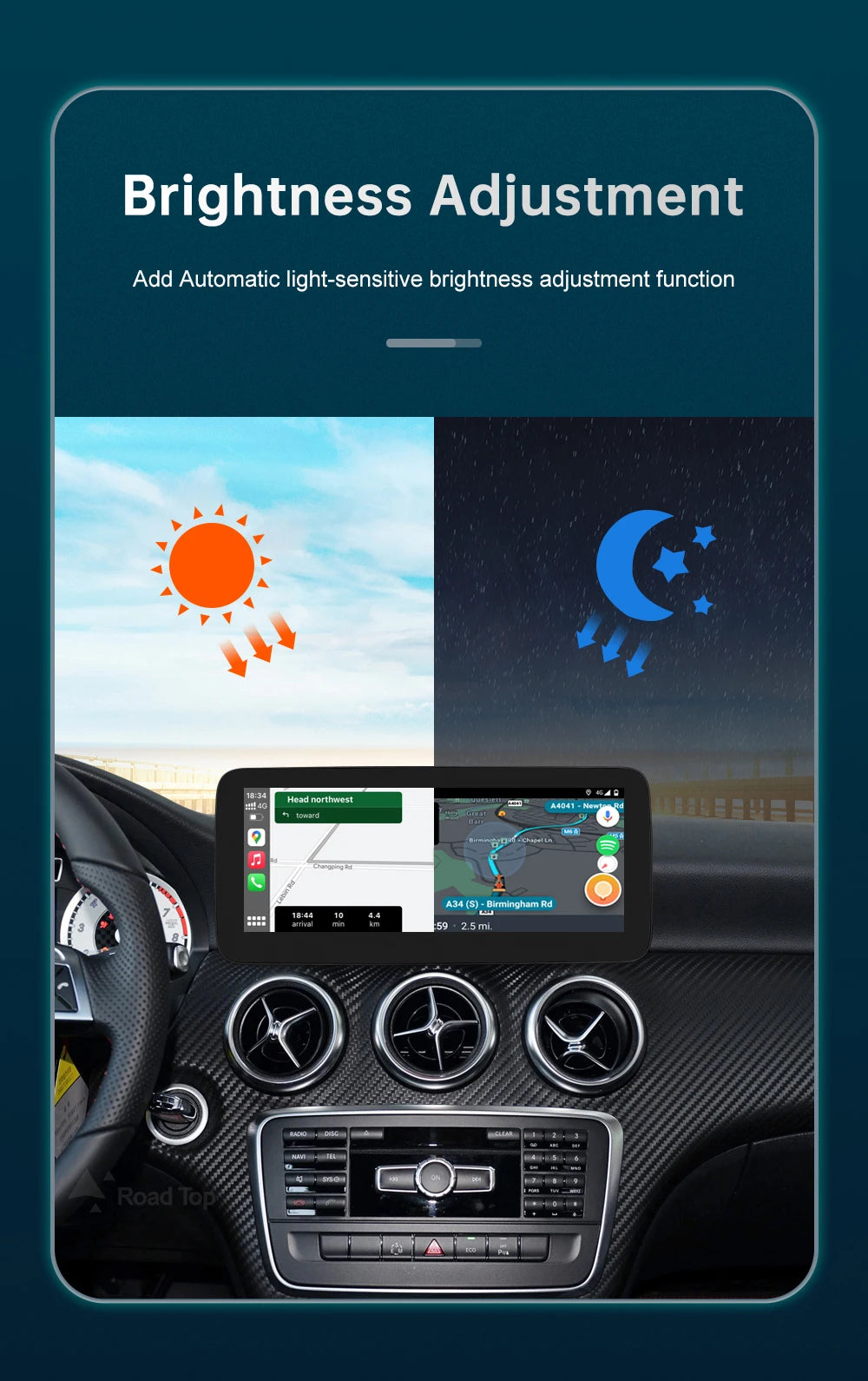 Road Top 12.3" Wireless CarPlay & Android Auto Screen for Mercedes-Benz Magic 🎶✨