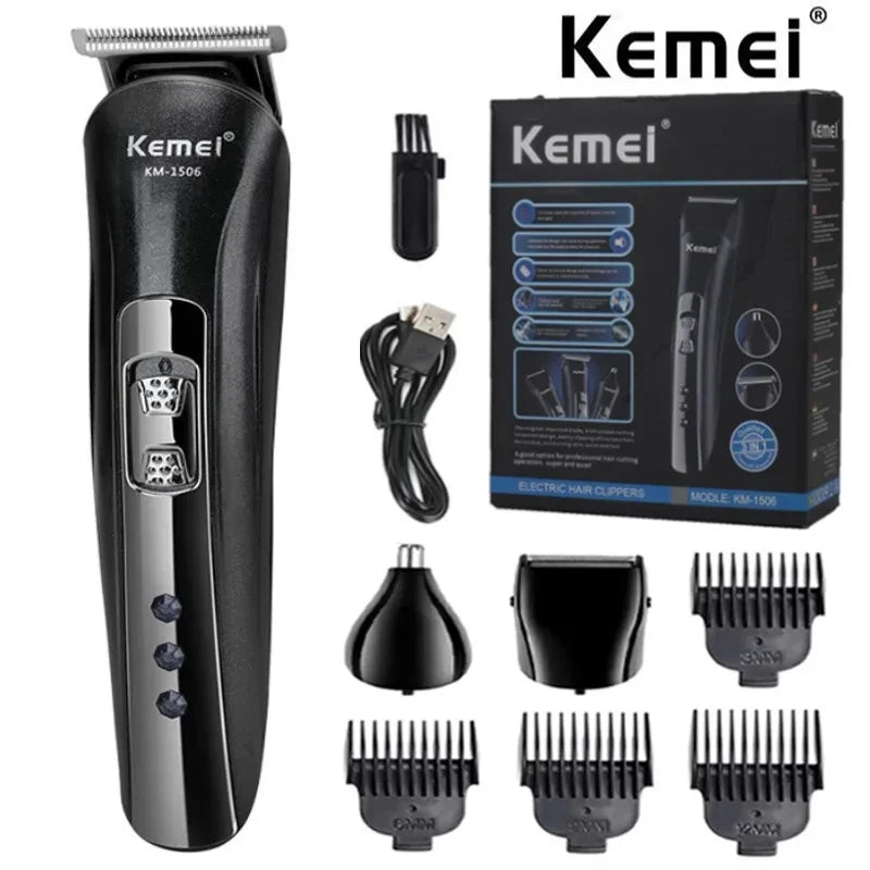 ⚡️Kemei KM-1506 – The 3-in-1 Electric Grooming Beast for Face, Fuzz & Flair | USB Rechargeable Precision Trimmer
