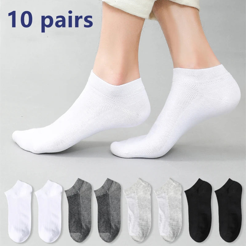 10pairs Breathable Cotton Sports Stockings Men Bamboo Fiber Autumn and Winter Men Socks Sweat Absorption Deodorant Business Sox - THOOBO!