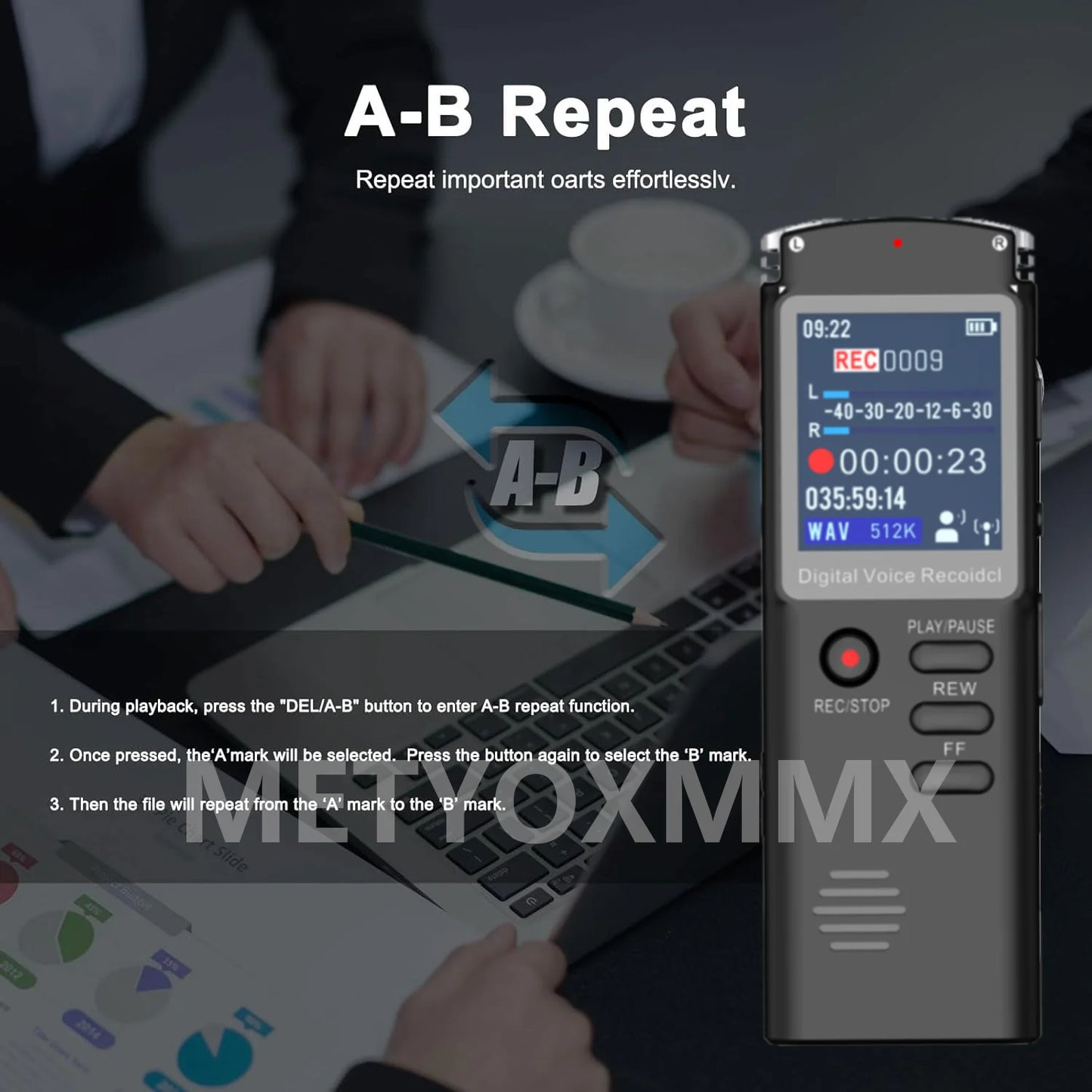 Voice Recorder - Voice Activated Recorder with Earphone & USB Charge Cable, Digital Voice Recorder with Playback for Lectures & - THOOBO!