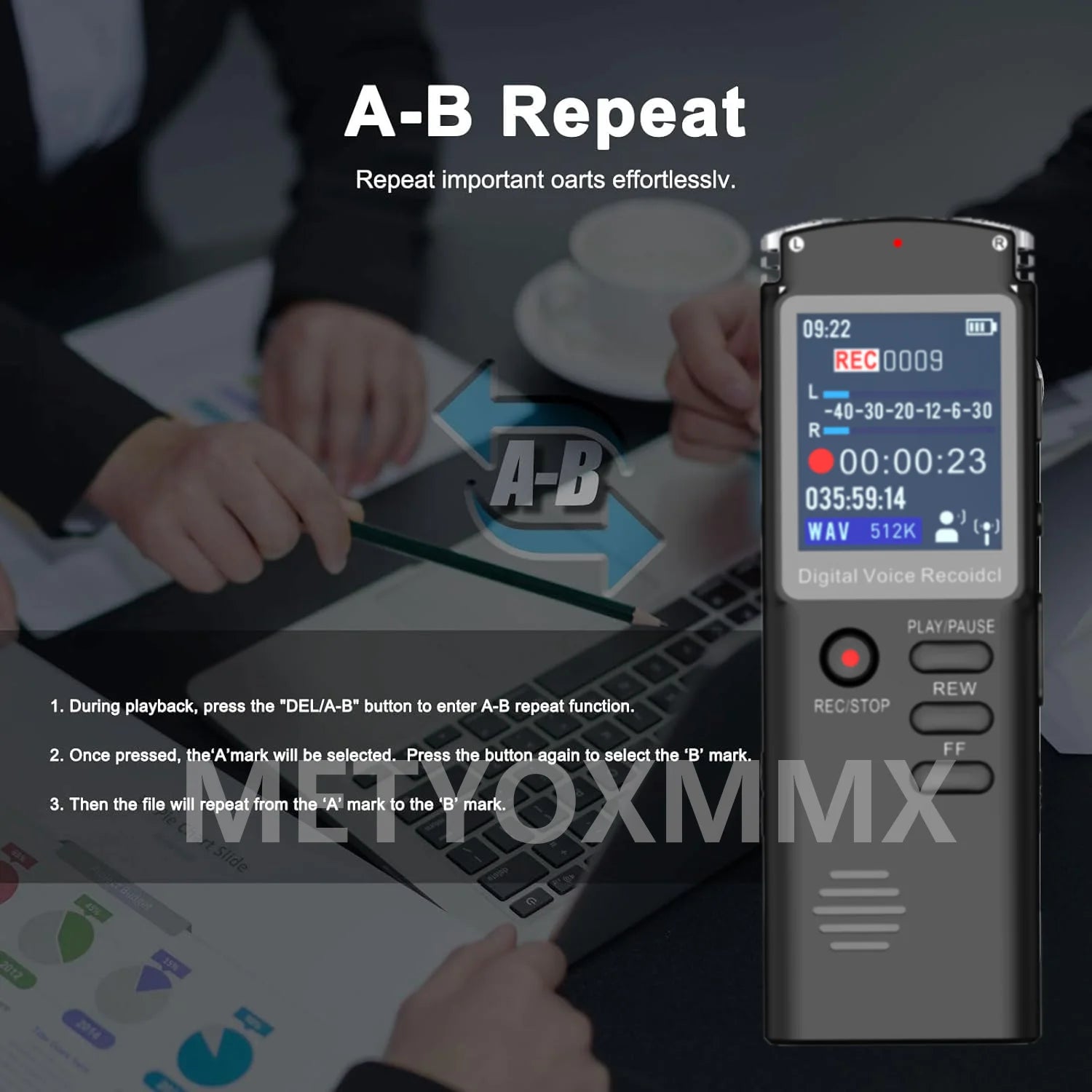 Voice Recorder - Voice Activated Recorder with Earphone & USB Charge Cable, Digital Voice Recorder with Playback for Lectures & - THOOBO!