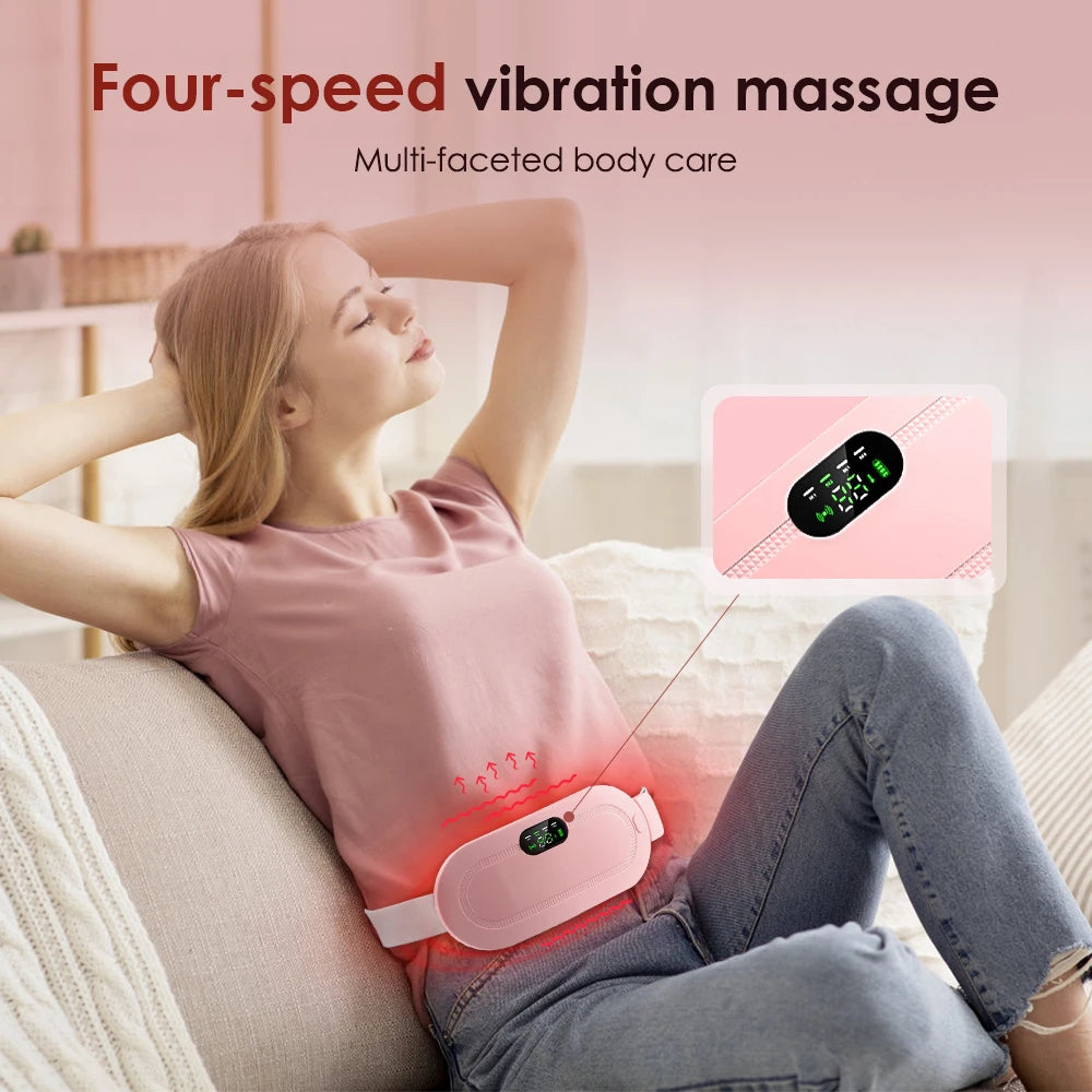 CozyCramp Belt – Smart USB Infrared Heating & Vibration Waist Wrap for Menstrual Pain Relief (Because You Deserve Soft Vengeance)