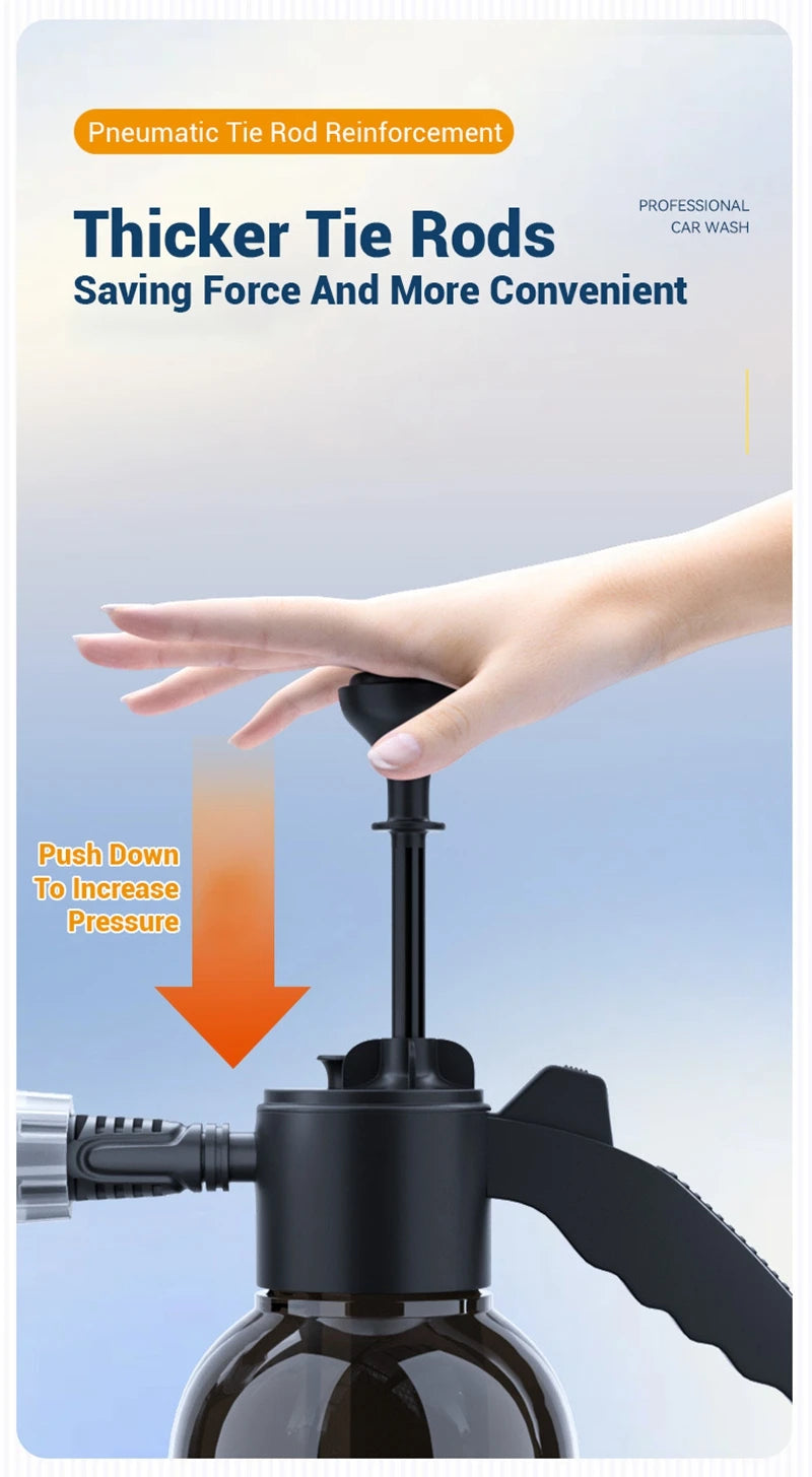 2L Car Wash Spray Bottle Foam Wash Sprayer Hand Pump Foam Sprayer Car Air Pressure Spray Washer Nozzle Can Auto Window Cleaning - THOOBO!