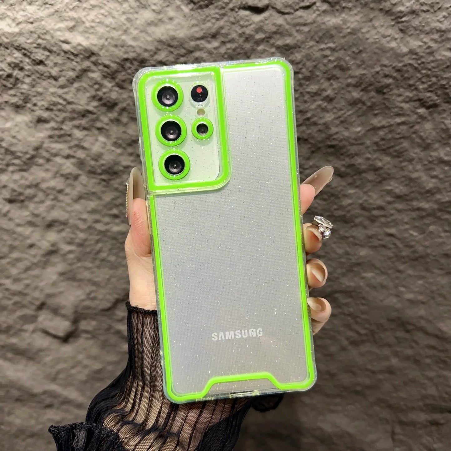 Night Light Luminous Bling Glitter Clear Case for Samsung Galaxy S22 S23 S24 Ultra S23 Plus S21 FE Glowing Silicone Soft Cover