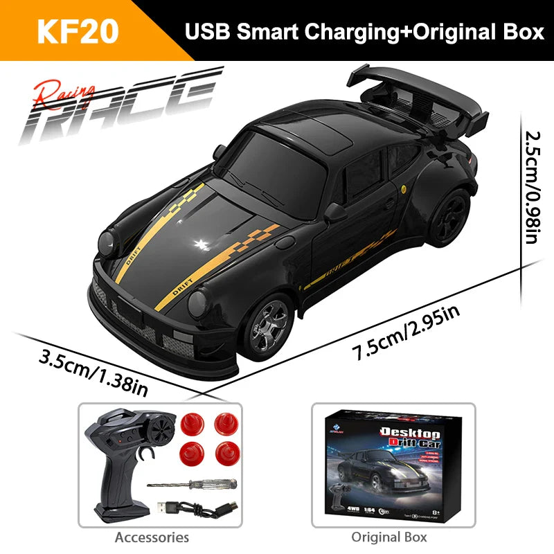 1/64 High-Speed Drift RC Car 4WD Mini Remote Control Racing Toy