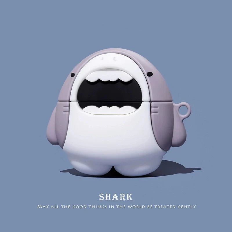 For Airpods 1 2 3 4 Pro Pro 2 Crayons Shark Dog Silicone Earphone Case Accessories Cover