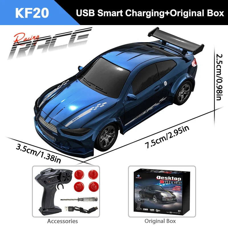 1/64 High-Speed Drift RC Car 4WD Mini Remote Control Racing Toy
