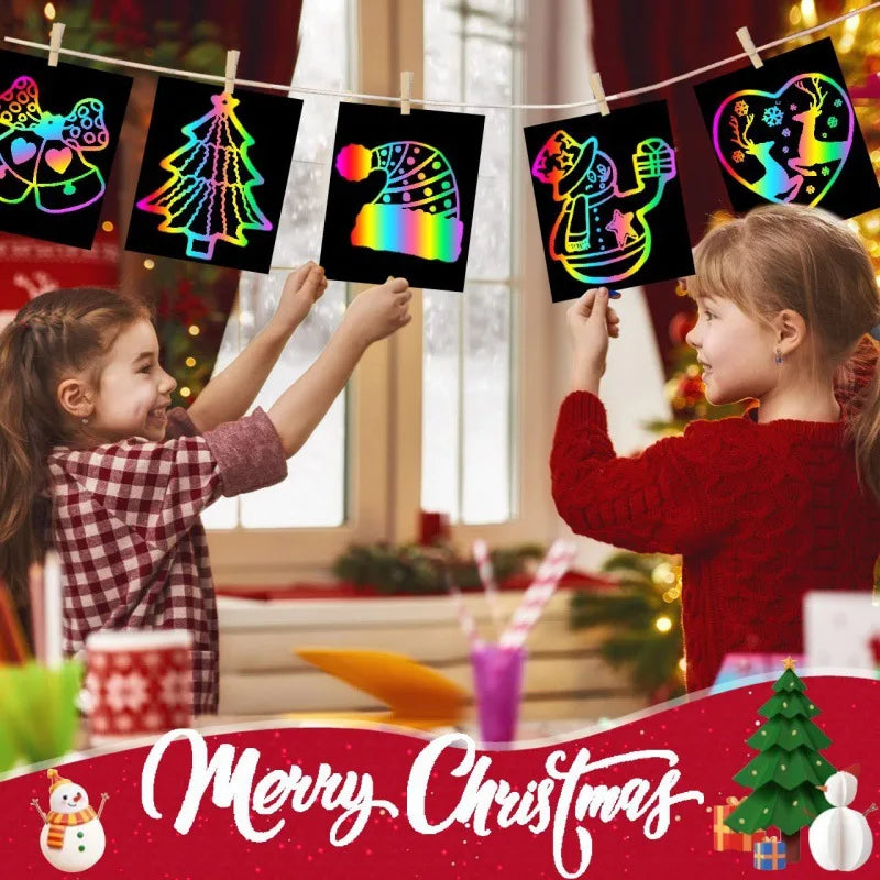 Rainbow Reveal Craft Kit for Kids | Wooden Stylus Scratch Art Set