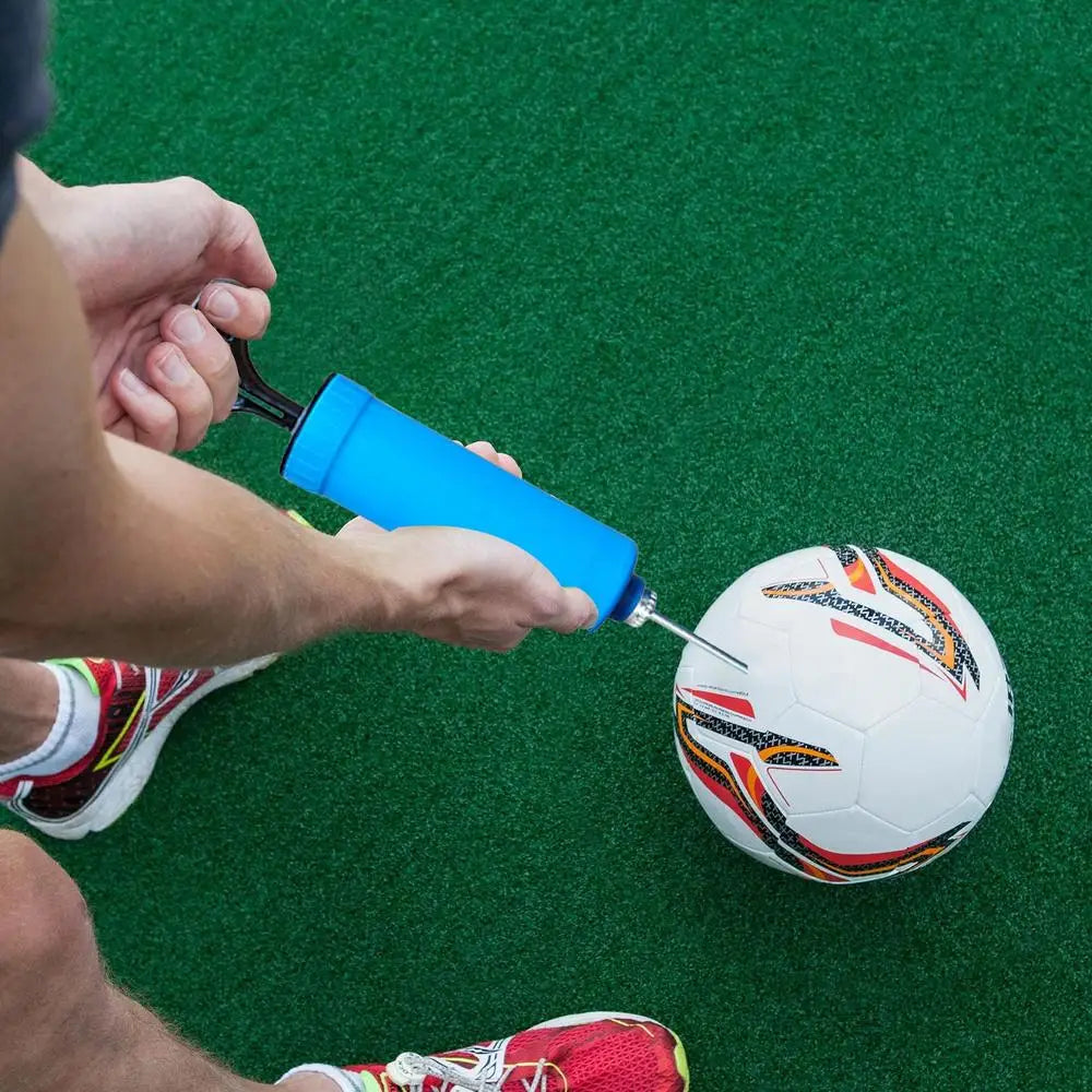 “Puff-n-Play” Pocket Air Pump – Quick-Fill Manual Pump for Basketballs, Soccer Balls & More (Blue)
