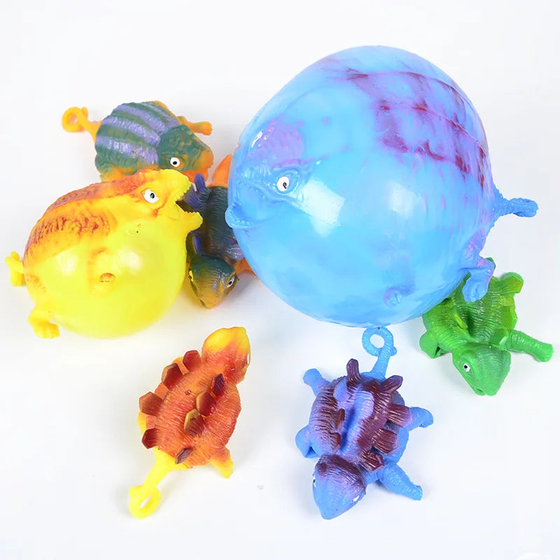3PCS Inflatable Dinosaur Squeeze Vent Ball Fidget Toy Set