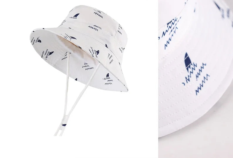 Shark Splash Baby Sun Hat – playful bucket cap with summer-proof UV defense