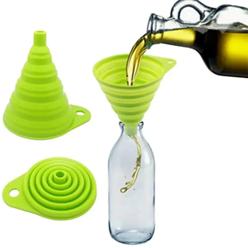 FLOPSTER FUNNEL – Foldable Silicone Oil Filler for Engines, Washer Fluid & More (Universal Car Fit, Heat-Resistant, No-Mess Wizard)