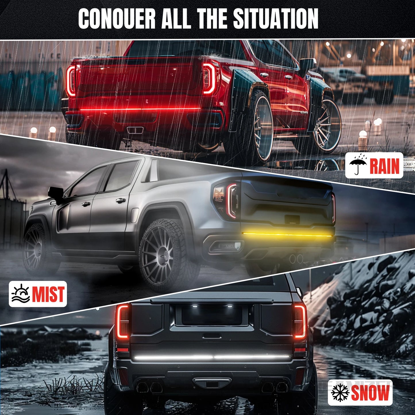 NEW: 60" Ultra-Bright Tailgate LED Strip Bar – Drive Loud, Light Hard