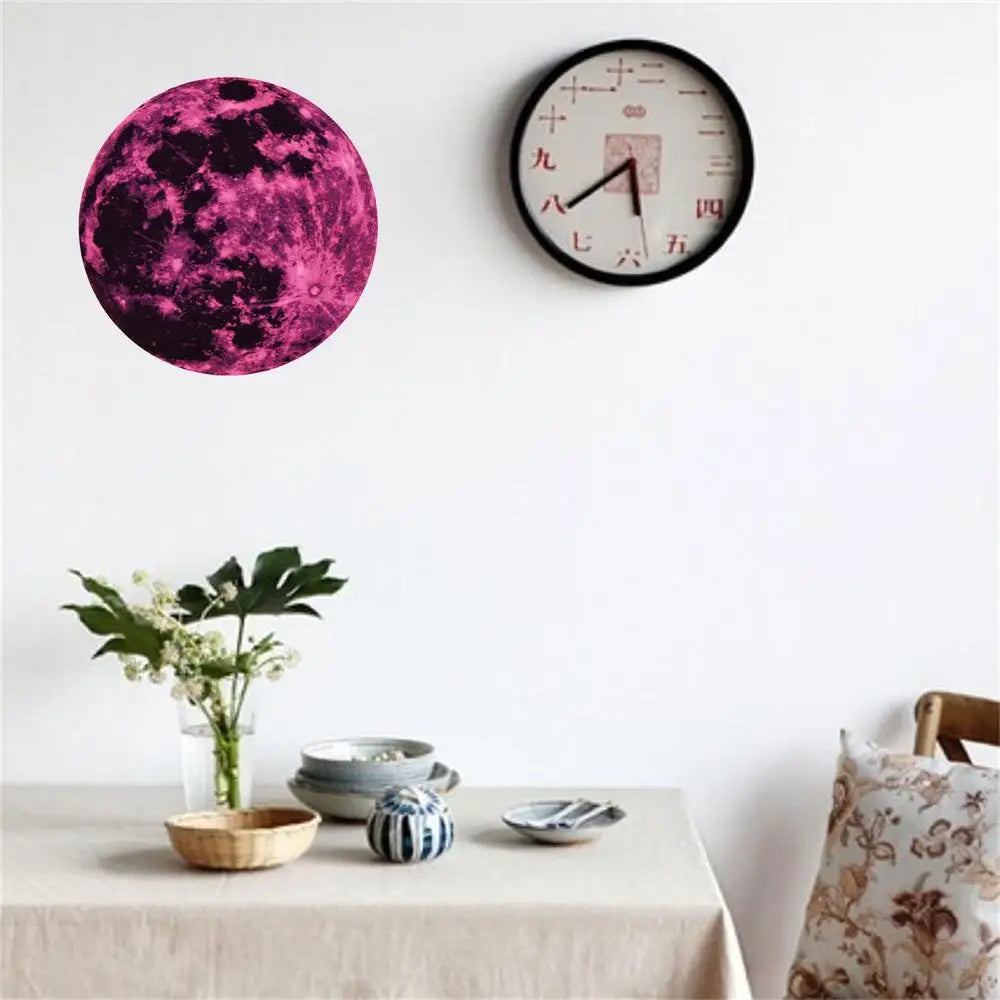 5/12/20/30/40CM Luminous Moon Wall Stickers Aesthetic PVC Fluorescent Self-Adhesive Decal Home Living Room Bedroom Wallpaper - THOOBO!