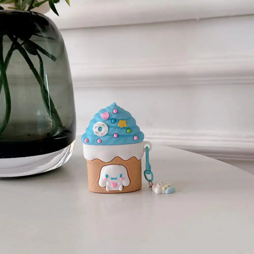 Hot Cute Cartoon Anime Role Ice Cream Cone Cinnamoroll Earphone Case for AirPods 1 2 3 Pro 2rd Soft Silicone Protective Cover