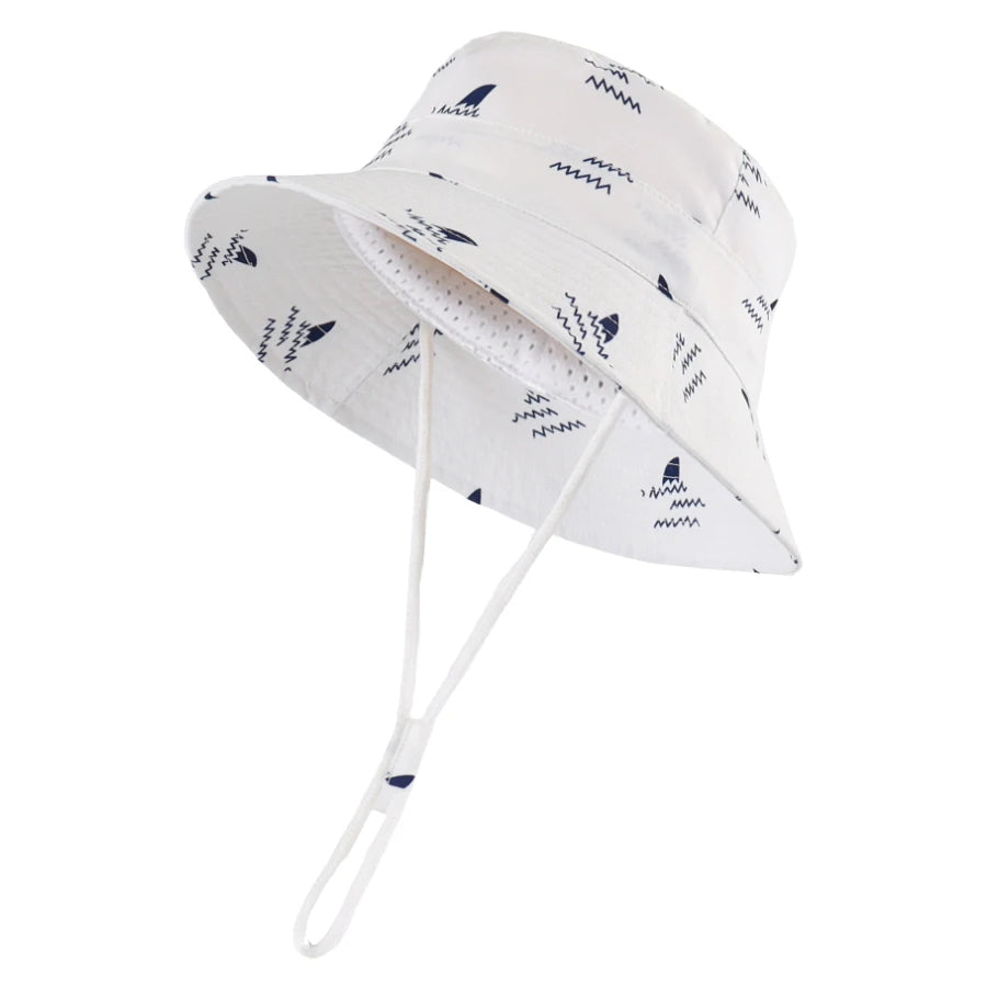Shark Splash Baby Sun Hat – playful bucket cap with summer-proof UV defense