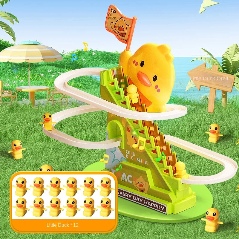 Stair Climbing Ducks Toy with Flashing Lights & Music