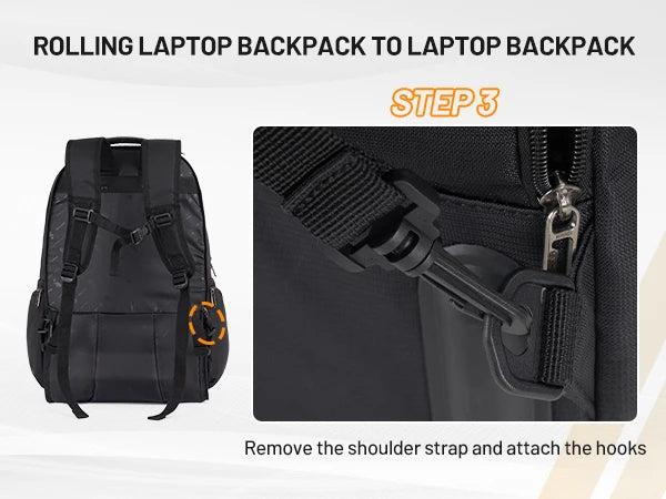 OIWAS AeroRoll 20" Convertible Trolley Backpack — Waterproof Business & Travel Carry-On with Laptop Compartment