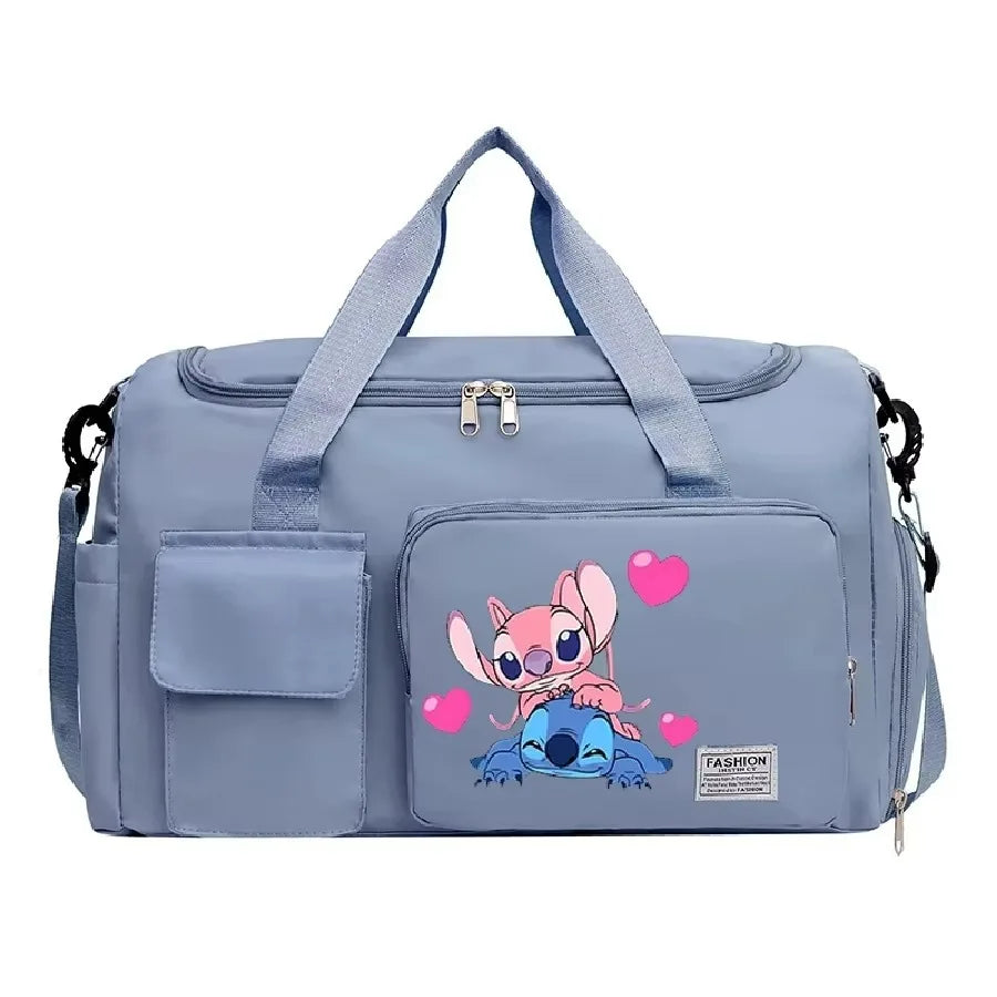 Stitch Splash-Pro Gym Duffel — Waterproof Kawaii Carryall with Shoe Compartment & Wet/Dry Divide (44×28×19cm)
