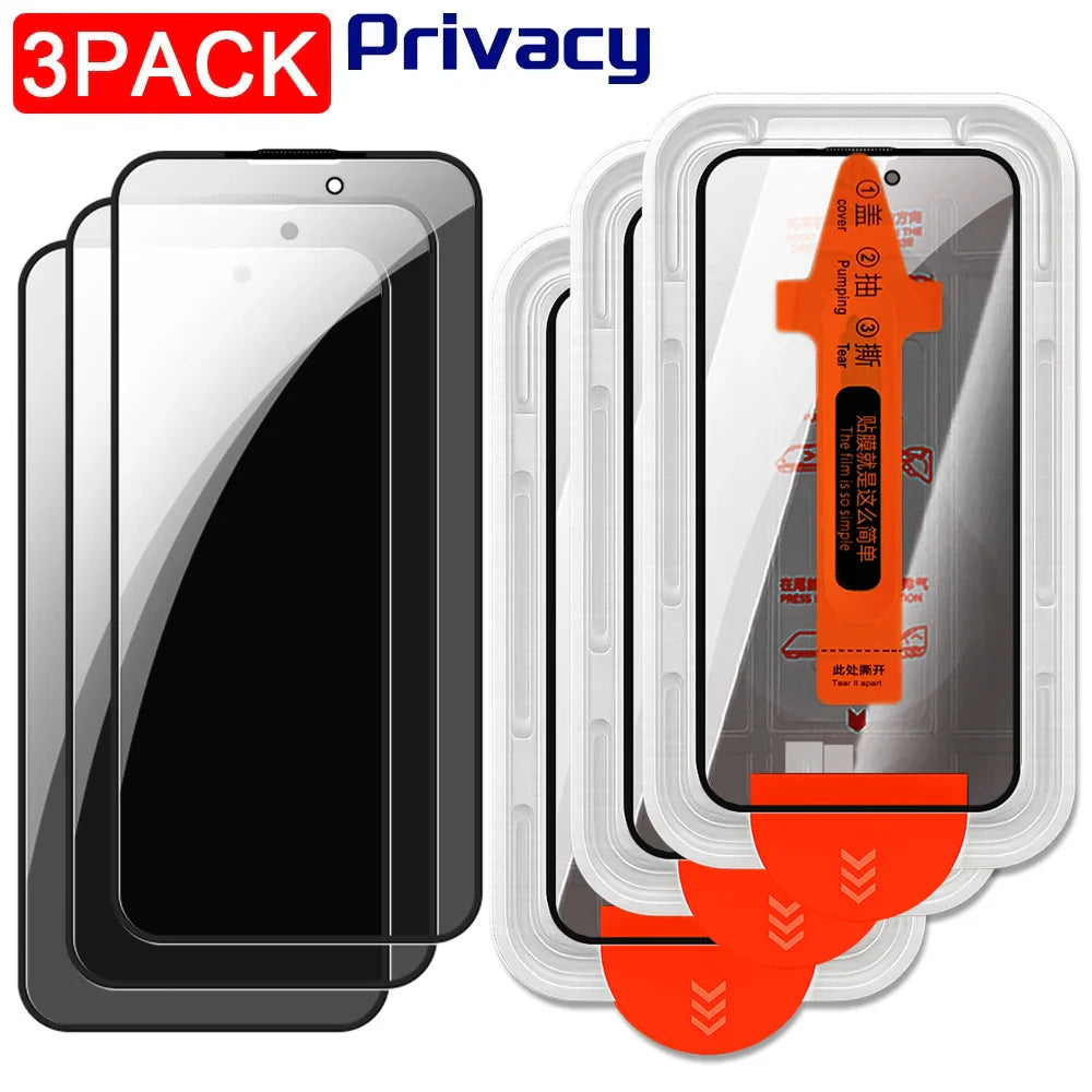 1/2/3Pcs Dust Free Installation Privacy Screen Protector for IPhone 16 17 Pro Max Plus 17 Air Anti-spy / HD Clear Tempered Glass