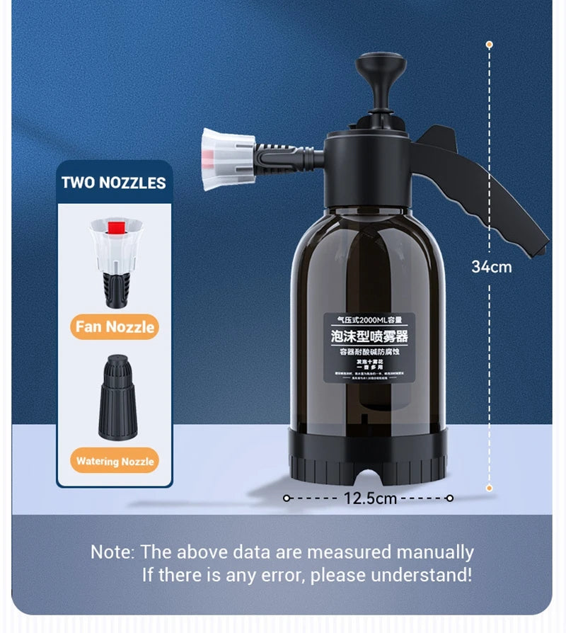 2L Car Wash Spray Bottle Foam Wash Sprayer Hand Pump Foam Sprayer Car Air Pressure Spray Washer Nozzle Can Auto Window Cleaning - THOOBO!