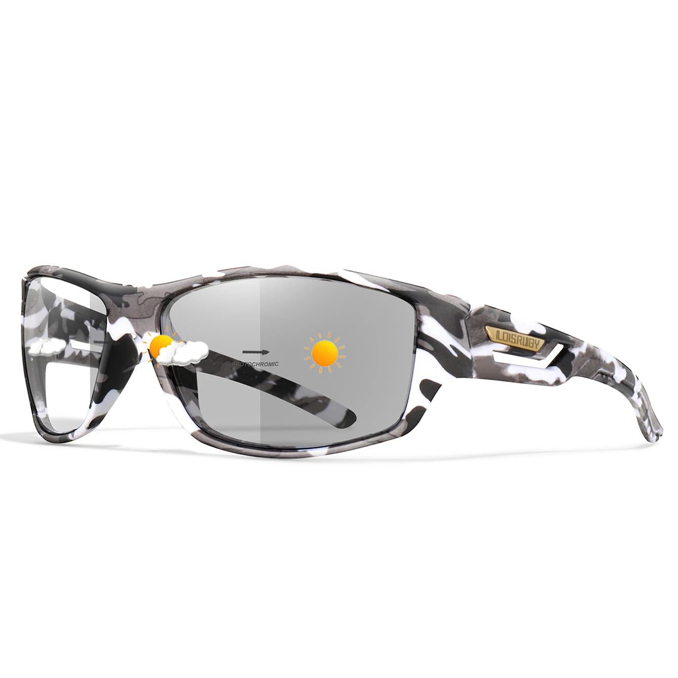 LOISRUBY CamoShift Photochromic Cycling Sunglasses – Road-Ready Vision for Every Light & Every Ride - THOOBO!