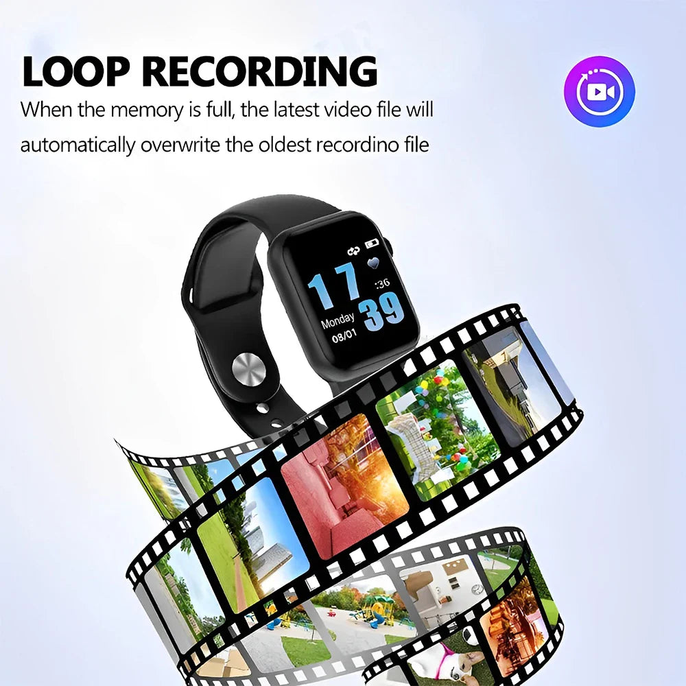 16-256GB Smart Watch 1080P Mini Camera Audio Video Recorder Intelligent High-definition Video Noise Reduce Recording Smart Watch