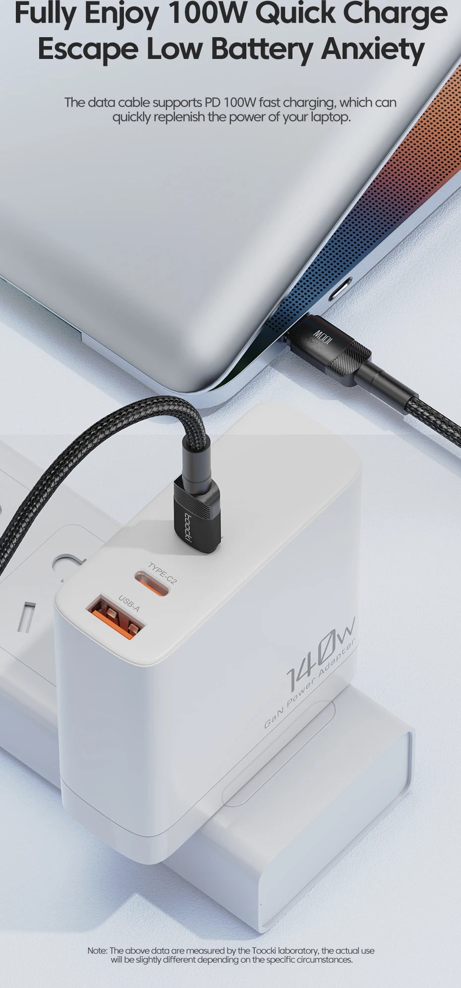 Toocki 100W Type C to USB C Cable PD 3.0 Quick Charge 4.0 Fast Charging Type C to Type C for iPhone 15 Macbook Samsung Xiaomi - THOOBO!