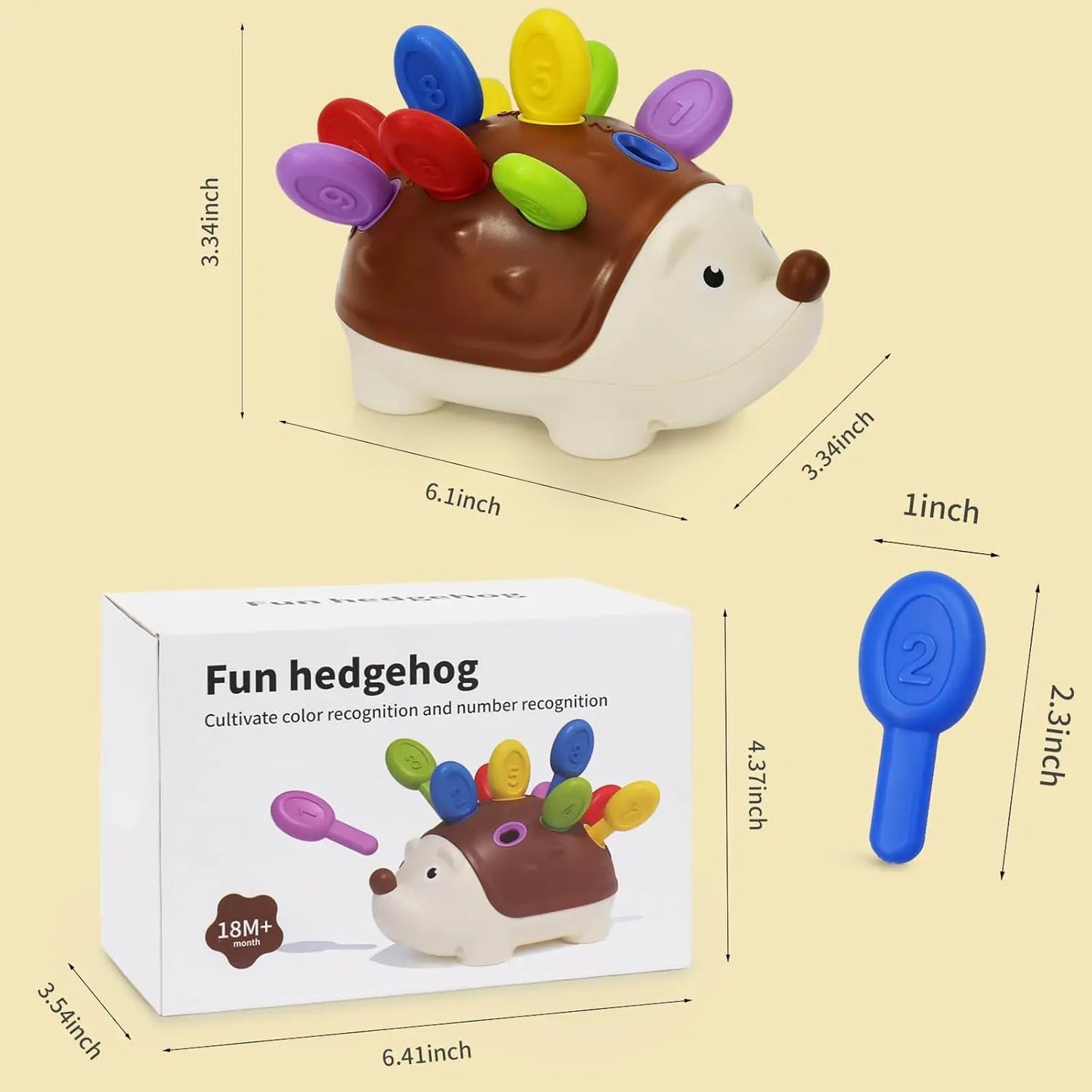 Hedgehog Montessori Toy for Toddlers – Fine Motor & Counting Skills