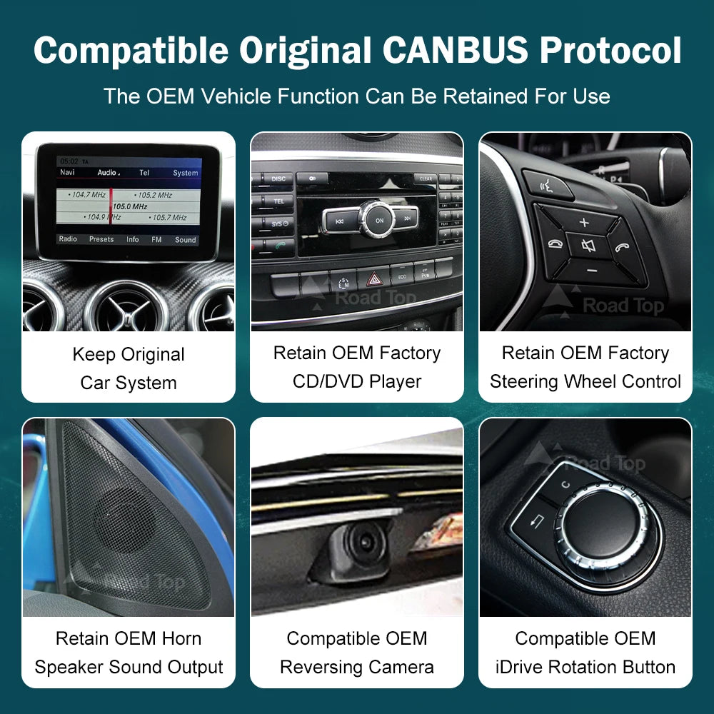 Road Top 12.3" Wireless CarPlay & Android Auto Screen for Mercedes-Benz Magic 🎶✨