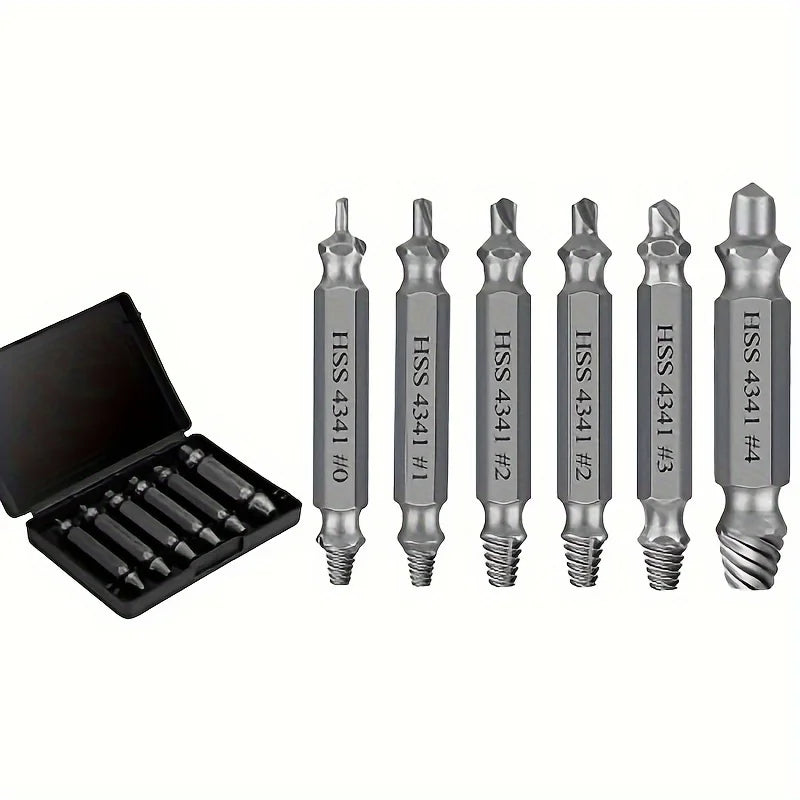 6pcs Damaged Screw Extractor Set: Double Head Screw Remover Tools for Easy Out Bolt Extractor & Broken Head Screw Removers - Hig - THOOBO!