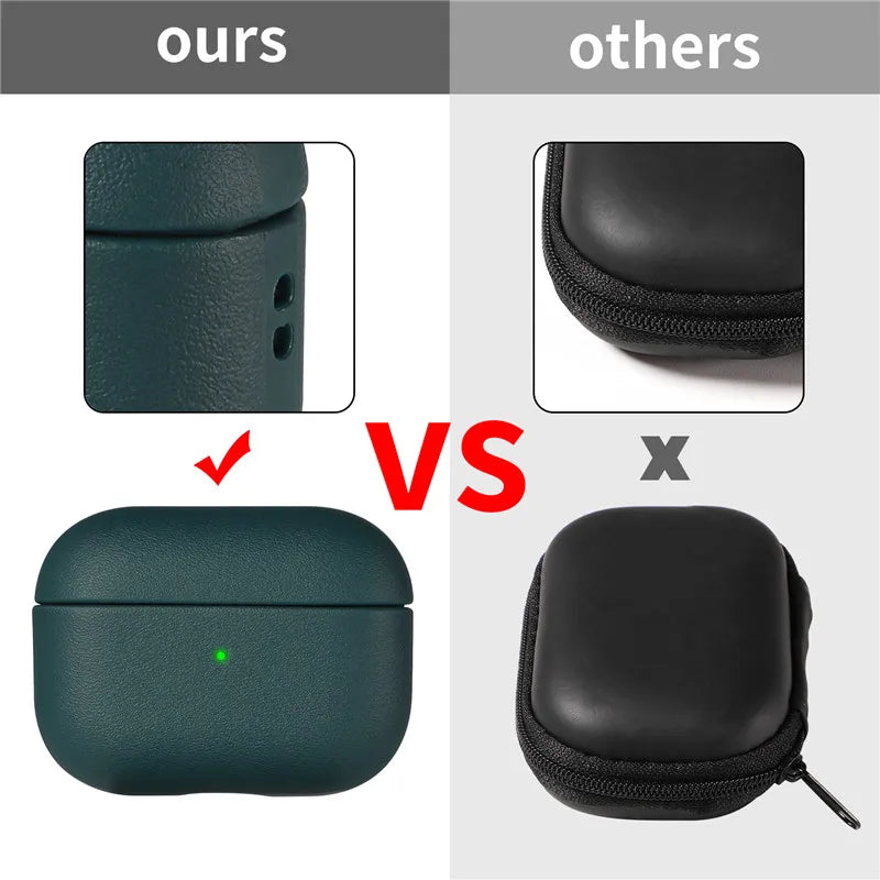 Luxury PU Leather Case for AirPods Pro & Pro 2 – Shockproof Protective Cover with Lanyard, Anti-Dust & Anti-Fingerprint Design